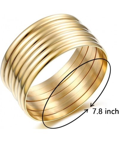 Women's Set of 7 Bracelet Cuff Punk Bracelet Bangle 18K Gold Plated Classic Jewelry Gift Exquisite Bracelet 18K Gold-7.8inch ...