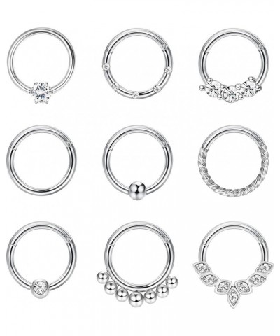 9Pcs Daith Piercing Jewelry Stainless Steel 16g Heart Daith Piercing Jewelry for Women Cartilage Tragus Helix Earrings Septum...