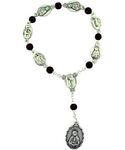 Seven Sorrows One Decade Chaplet | Brown or Black Beads with Medals | Our Lady of Seven Dolors | Christian Jewelry Black $9.0...