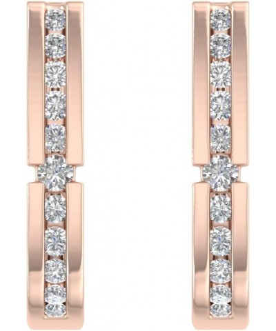 1/4 Carat Diamond Hoop Earrings in 10K Gold Rose Gold $84.80 Earrings