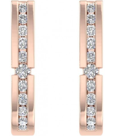 1/4 Carat Diamond Hoop Earrings in 10K Gold Rose Gold $84.80 Earrings