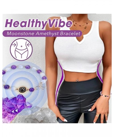 Amethyst Bracelet, Healthyvibe Moonstone Amethyst Bracelet, Amethyst Body-purify Bracelet, Amethyst Healthy Slimming Bracelet...