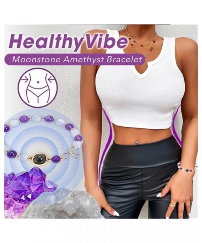 Amethyst Bracelet, Healthyvibe Moonstone Amethyst Bracelet, Amethyst Body-purify Bracelet, Amethyst Healthy Slimming Bracelet...