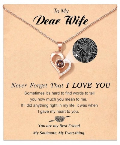 Valentines Day I00 Language I Love You Necklace, Unique Gifts for Wife Girlfriend Mom Wife $7.42 Necklaces