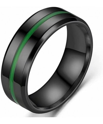 Personalised Stripe Ring Men Women Rings Fashion Casual Couples Ring Wedding Band Engagement Anniversary Rings Black Stainles...