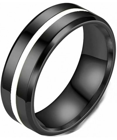 Personalised Stripe Ring Men Women Rings Fashion Casual Couples Ring Wedding Band Engagement Anniversary Rings Black Stainles...