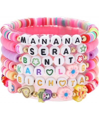 4pcs Manana Sera Bonito Bracelets for Women Bichota Stretch Bracelets Set Concert Outfits Merch Jewelry for Women Girls 6pcs ...