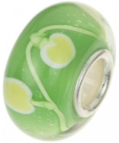 925 Sterling Silver Round Green Apple Glass Bead for European Charm Bracelet $9.29 Bracelets