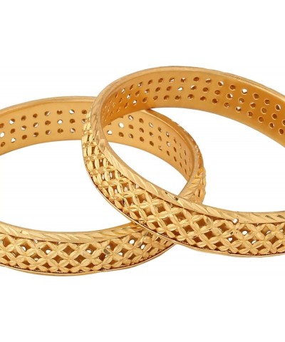 JewarHaat Indian Bangles Gold Plated Handmade Etching Work Bracelet Jewelry for Women & Girls Net Work 2.6 $11.33 Bracelets