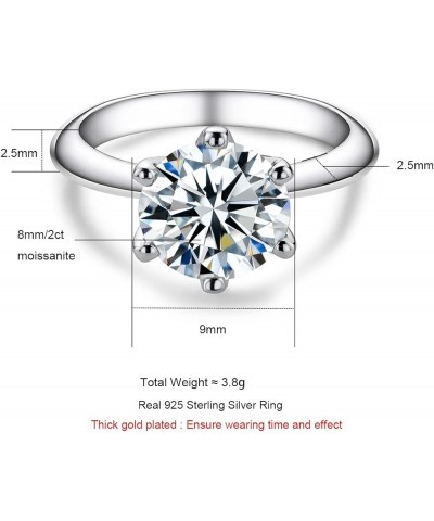 Moissanite Diamond Ring for Women Engagement Ring 925 Sterling Silver USA Local Seller 2.0CT $52.95 Rings