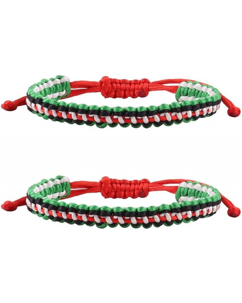 Palestinian Flag Bracelet,Palestinian Woven Bracelet,Palestinian Flag Adjustable Red Hand Bracelet,Free Palestinian Wristband...