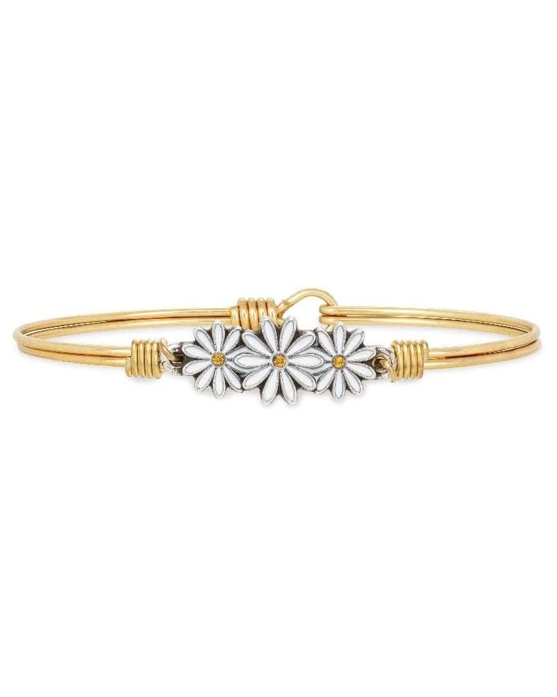 Daisy Bangle Bracelet For Women - Brass Tone Regular Size Made in USA $22.36 Bracelets