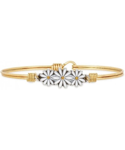 Daisy Bangle Bracelet For Women - Brass Tone Regular Size Made in USA $22.36 Bracelets