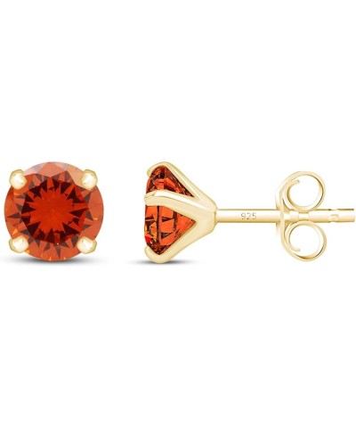 6mm Round Cut Round Cut Stud Earrings in 14k Yellow Gold Over Sterling Silver Simulated Citrine $25.19 Earrings