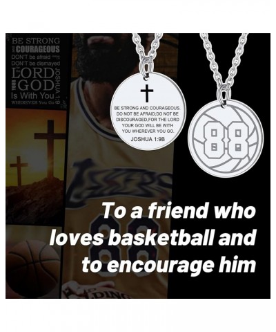 Personalized Baseball/Basketball/Volleyball/Soccer/Rugby Athletes Jersey Number 0-99 Cross Pendant Necklace for Men Women, St...