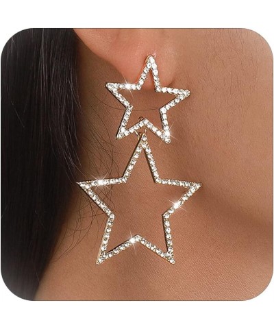 Star Earrings for Women Laser Star Sequin Earrings for Teen Girls Fringe Star Dangle Earrings Iridescence Star Design Drop Ea...