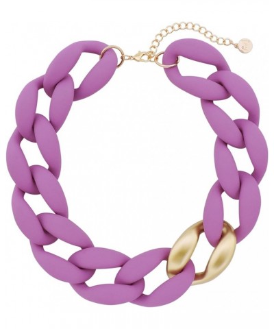 Statement Chunky Acrylic Chain Link Choker Necklace for Women Purple $10.00 Necklaces