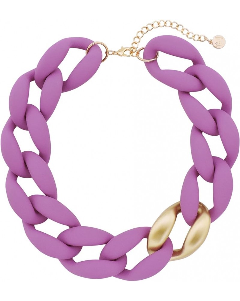 Statement Chunky Acrylic Chain Link Choker Necklace for Women Purple $10.00 Necklaces