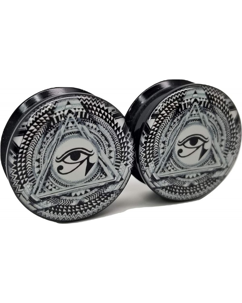 Eye of Horus Illuminati Ear Plugs - Acrylic Screw-On - 10 Sizes Pair* 7/8" (22mm) $10.05 Body Jewelry