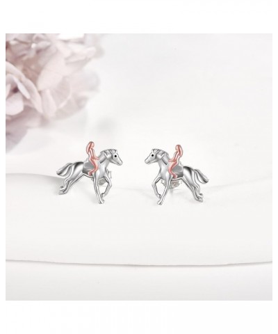 Sterling Silver Animal Earrings Pig Horse Dinosaur Duck Otter Dragon Penguin Chicken Cat Moonstone Reindeer Stud Earrings Val...