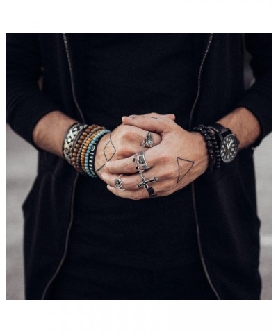 Vintage Punk Rings Set Gothic Knuckle Midi Rings Adjustable Alloy Chain Belt Cross Stackable Finger Half Open Rings Fashion J...