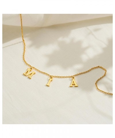 Uppercase Letter Charm Name Necklace Personlized Initial Alphabet Pendant Jewelry with 14K Gold Plated for Women Choker Tiffa...