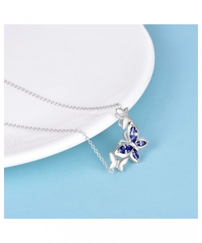 Butterfly Choker Necklace s925 Sterling Silver Birthstone Pendant Necklace Jewelry Gifts for Women Teen Girls Girlfriend Wife...