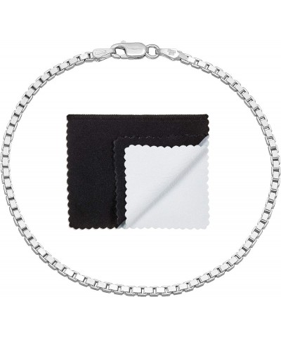 2mm-4mm Solid .925 Sterling Silver Square Box Chain Bracelet 9.0 Inches 2.3mm Bracelet $37.80 Bracelets