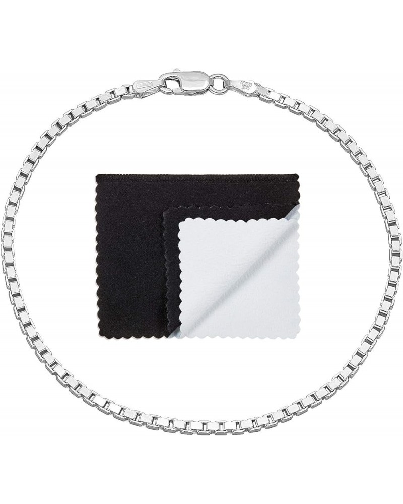 2mm-4mm Solid .925 Sterling Silver Square Box Chain Bracelet 9.0 Inches 2.3mm Bracelet $37.80 Bracelets