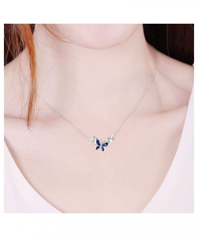 Butterfly Choker Necklace s925 Sterling Silver Birthstone Pendant Necklace Jewelry Gifts for Women Teen Girls Girlfriend Wife...