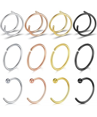 9-36Pcs Faux Septum Nose Rings for Women Men, Fake Nose Rings Hoop, 316L Stainless Steel Faux Lip Nose Septum Piercing, 8mm N...