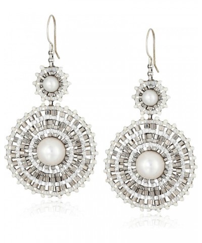 Fresh Water Pearl and Sterling Silver Centric Earrings $40.86 Earrings