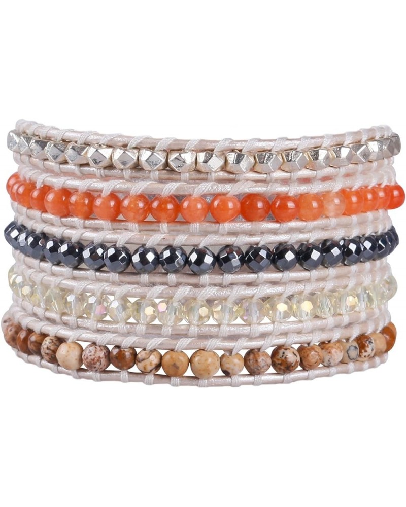 Women Lavender Crystal Beads 5 Wrap Bracelet Handmade Exclusive Women Gifts Colorful 228 $15.17 Bracelets