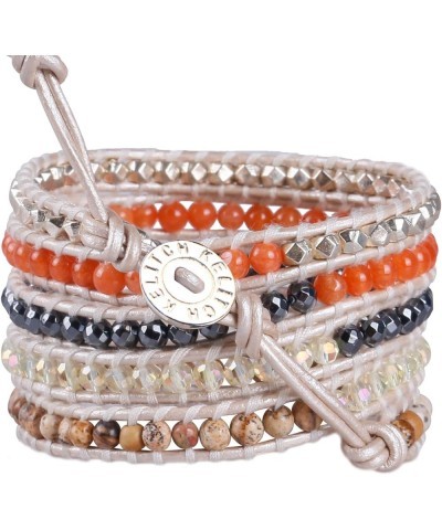 Women Lavender Crystal Beads 5 Wrap Bracelet Handmade Exclusive Women Gifts Colorful 228 $15.17 Bracelets