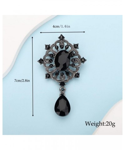 Blue Rhinestones Small Silver Brooch for Unisex Women Men Dress Suit Brooches Pin Bling Jewelry for Special Occasion Black $9...