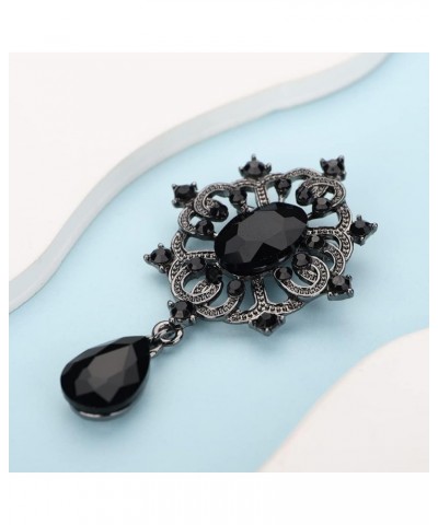 Blue Rhinestones Small Silver Brooch for Unisex Women Men Dress Suit Brooches Pin Bling Jewelry for Special Occasion Black $9...