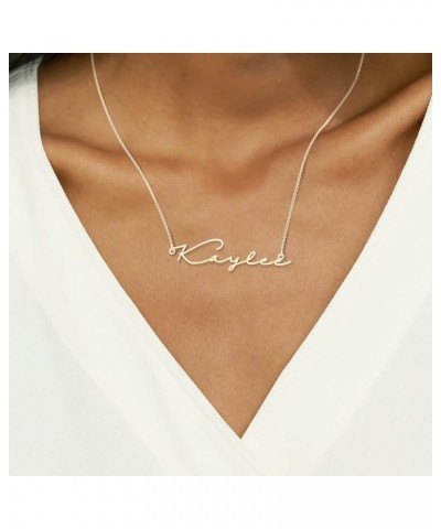 Personalized Name Necklace 18K Gold Plated 925 Sterling Silver Custom Made Any Nameplate Pendant Jewelry for Women Mom silver...