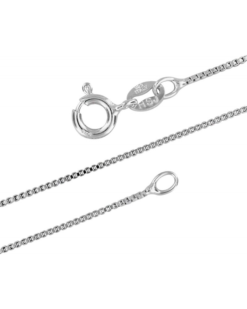 1mm Sterling Silver Box Chain – Elegant and Simple Silver Box Chain Necklace 7-36-inch – Exquisite Silver Box Chain Necklace ...