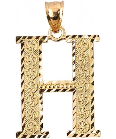 Personalized 10k Yellow Gold Initial Letters A-Z Charm Pendant H $133.19 Pendants