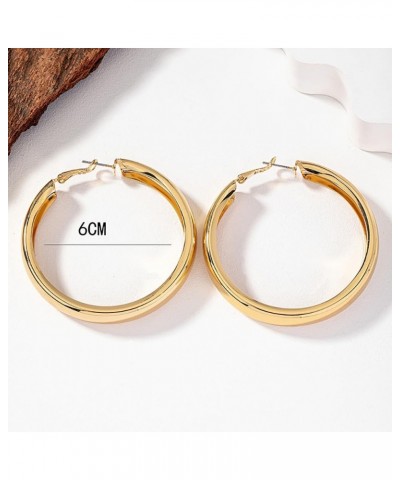 Gold Hoop Earrings for Women Lightweight Silver Chunky Hoop Earrings Round Thick Hoop Earrings for Women Girls Gold $6.75 Ear...