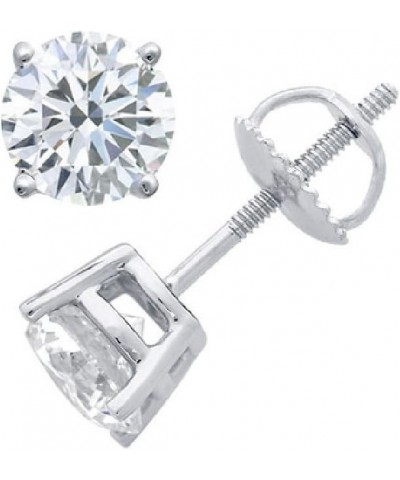 Round Diamond stud (IGI Certified 0.70 ct & up) ScrewBack 14K 0.04ct-2.00ct Clarity-I3 White Gold 0.15 carats $50.33 Earrings