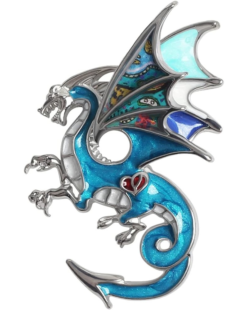 Enamel Dragon Gifts Cute Dragon Brooch Pins for Women Fashion Jewelry Charms Sky $8.99 Brooches & Pins