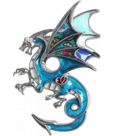 Enamel Dragon Gifts Cute Dragon Brooch Pins for Women Fashion Jewelry Charms Sky $8.99 Brooches & Pins