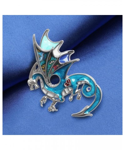 Enamel Dragon Gifts Cute Dragon Brooch Pins for Women Fashion Jewelry Charms Sky $8.99 Brooches & Pins