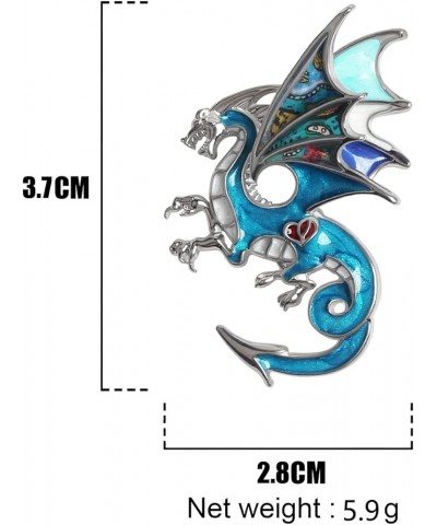 Enamel Dragon Gifts Cute Dragon Brooch Pins for Women Fashion Jewelry Charms Sky $8.99 Brooches & Pins