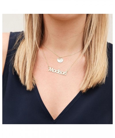 Personalized Name Necklace 18K Gold Plated 925 Sterling Silver Custom Made Any Nameplate Pendant Jewelry for Women Mom silver...