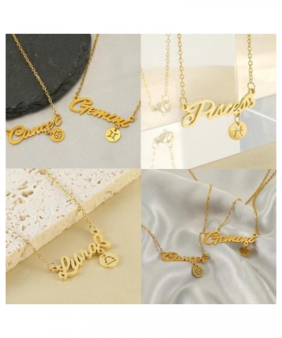 Zodiac Constellation Horoscope Pendant Necklaces for Girls Gold Plated Astrology Necklaces for Women Best Gift for birthday J...