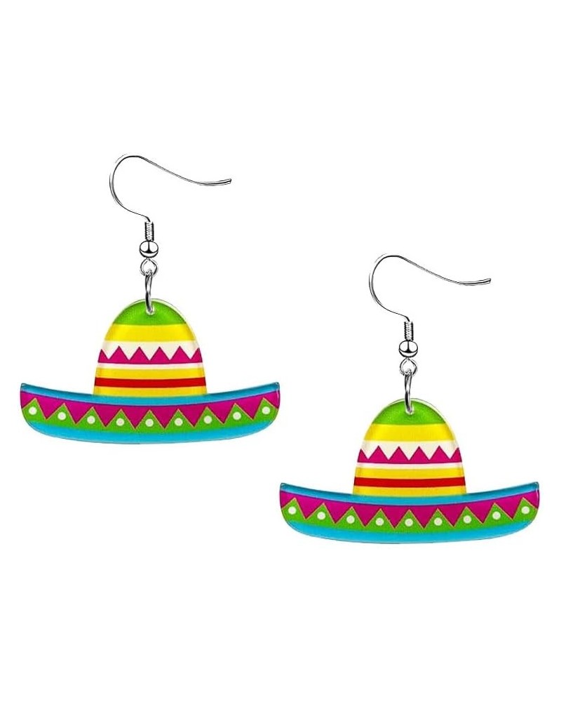 Cinco de Mayo Earrings Mexican Earrings for Women Girls Funny Fiesta Pepper Racket Rainbow Horse Hat Cactus Guitar Earrings C...