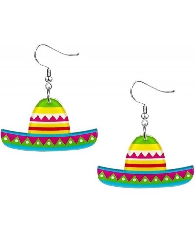 Cinco de Mayo Earrings Mexican Earrings for Women Girls Funny Fiesta Pepper Racket Rainbow Horse Hat Cactus Guitar Earrings C...