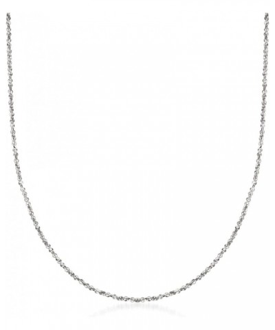 Italian 1mm 14kt White Gold Twisted Sparkle-Chain Necklace 18 Inches $71.09 Necklaces